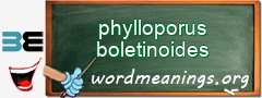 WordMeaning blackboard for phylloporus boletinoides